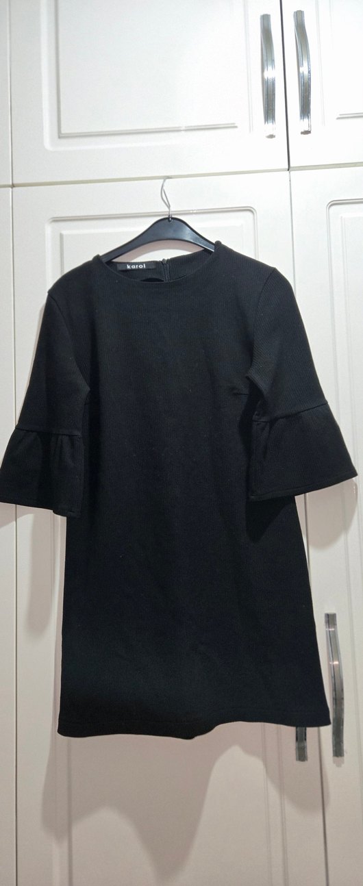 Karol Kadın Siyah Piliseli Midi Elbise - Görsel 2