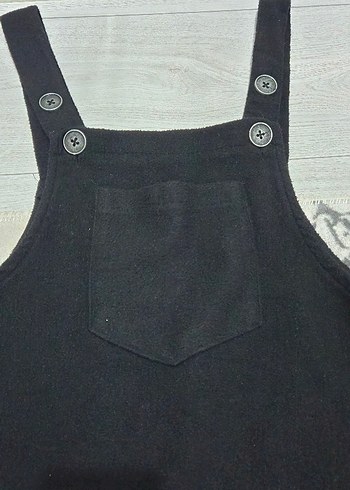 Kız Siyah Düğmeli Kolsuz Tulum - Görsel 4