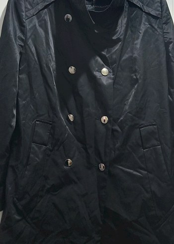 Icon marka Kadın Siyah Deri Midi Trençkot - Görsel 5