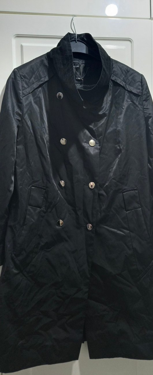 Icon marka Kadın Siyah Deri Midi Trençkot - Görsel 5