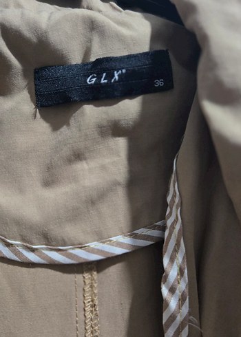 Bej Düğmeli Uzun Keten Trençkot - Görsel 4