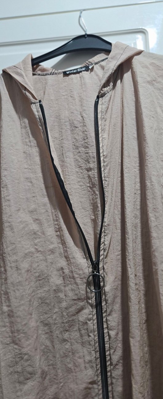 Bej Kadın Uzun Keten Ceket - Görsel 4