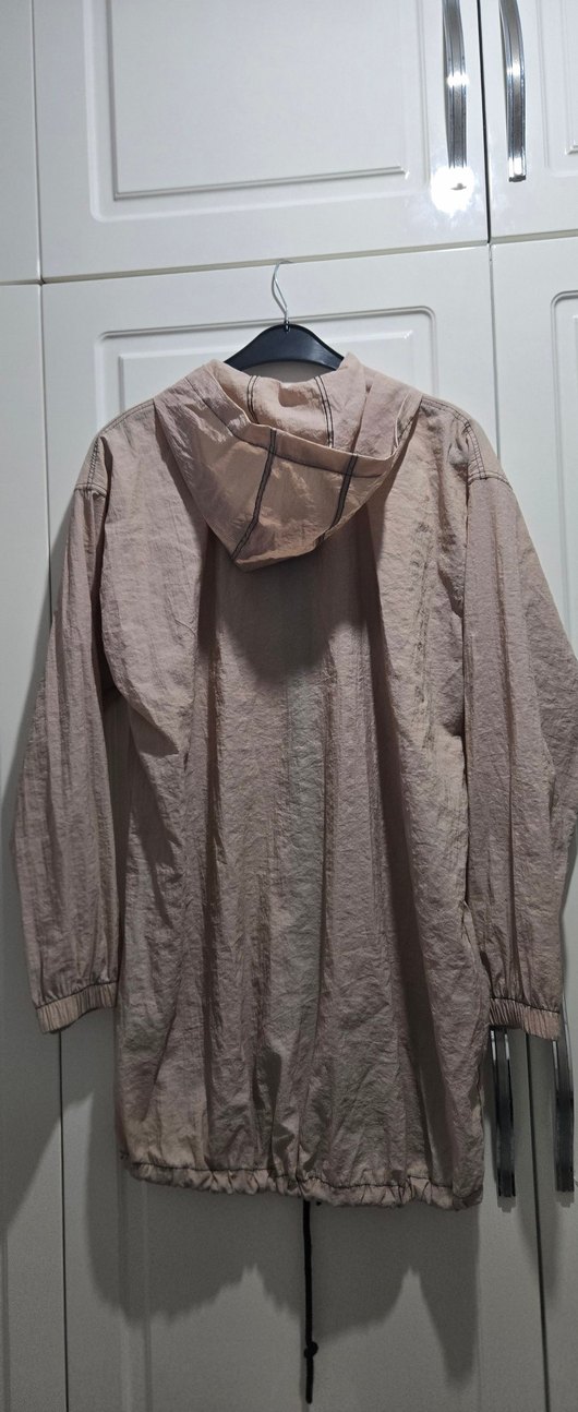 Bej Kadın Uzun Keten Ceket - Görsel 3