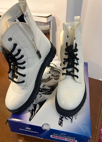 Gerçek Deri Beyaz Bot - Görsel 3