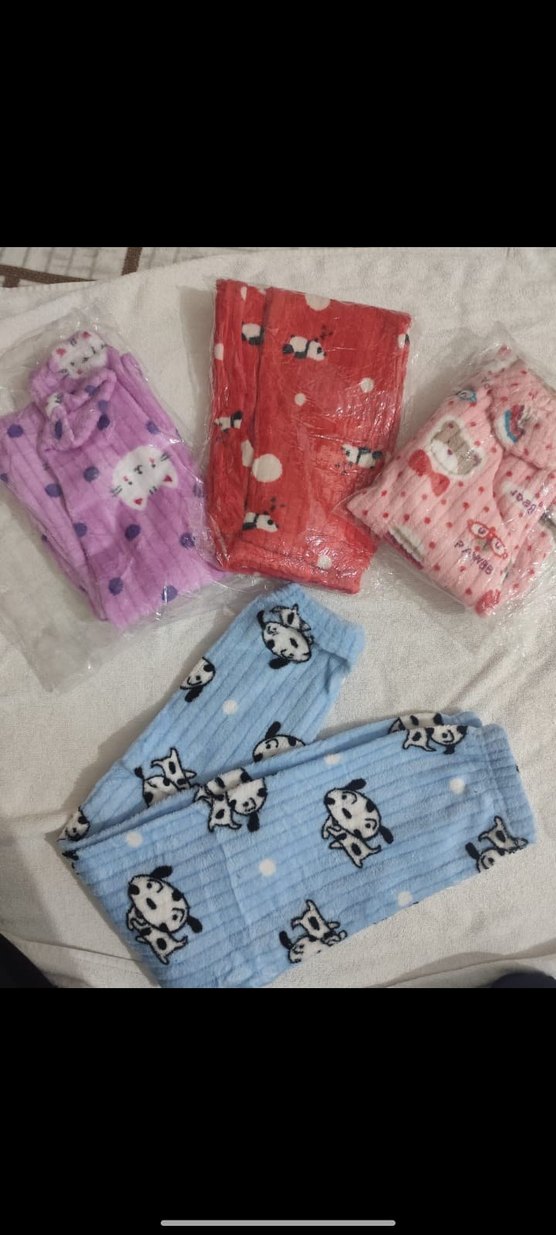 Çocuklar İçin Renkli Desenli Polar Eşofman Altları - Görsel 2