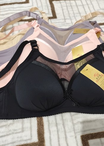 Bej ve Siyah Düz Renk Sütyen Seti - Görsel 2