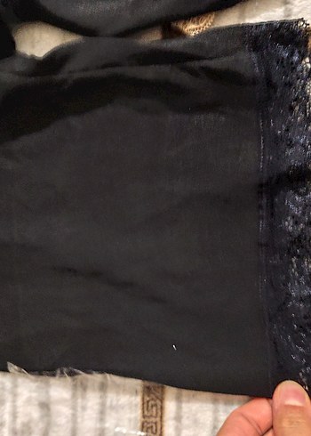 Dantel Detaylı Hamile Şortu - Siyah ve Bej - Görsel 5