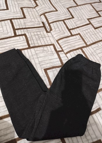 Düğmeli Bol Kesim Gri Kadın Eşofman Altı erkek - Görsel 4