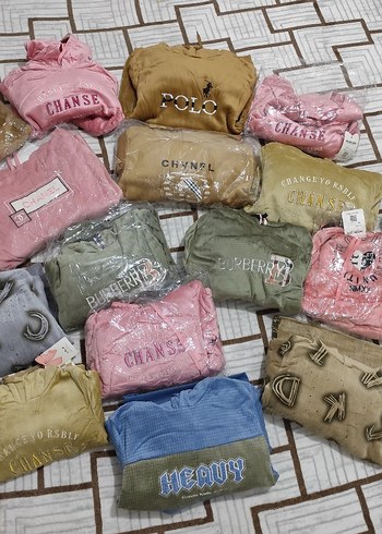 Kız Çocuk Çok Renkli Kapüşonlu eşofman takımları - Görsel 8