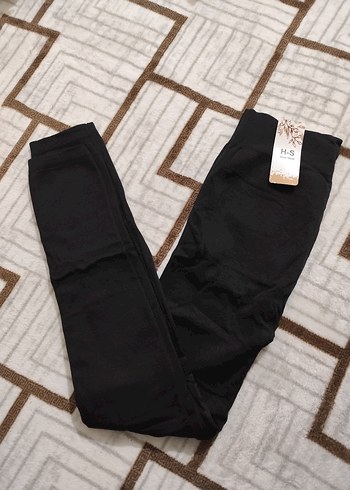 Siyah Elastik Kadın Tayt - Görsel 9