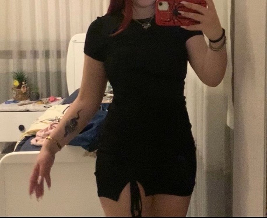 Yırtmaçlı Mini Elbise - Görsel 2