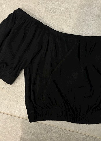 Straplez Siyah Crop - Görsel 2