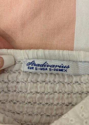 Nakışlı Mini Beyaz Crop - Görsel 3