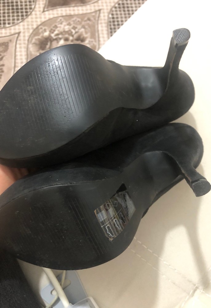 Siyah Süet Tokalı Stiletto Topuklu Kadın Ayakkabı - Görsel 3