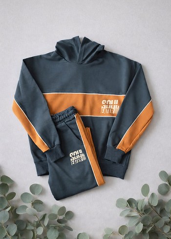 Erkek Çocuk Kapüşonlu Sweatshirt ve Eşofman - Görsel 2