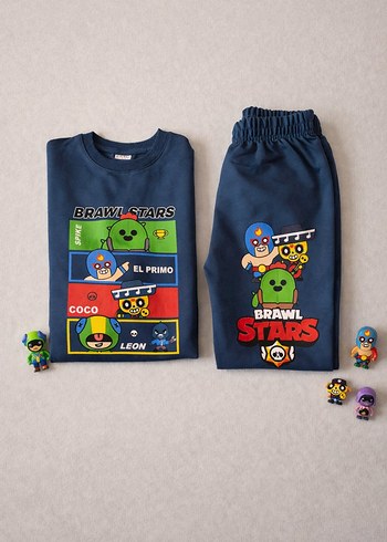 Erkek Çocuk Renkli Brawl Stars Eşofman Takımı - Görsel 2