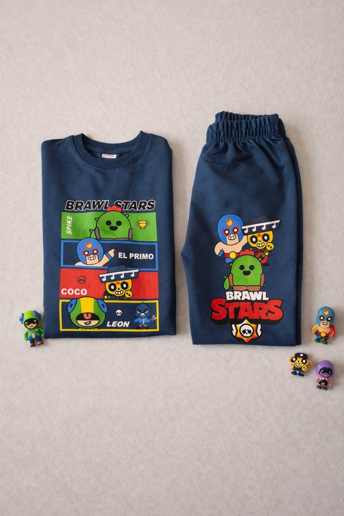 Erkek Çocuk Renkli Brawl Stars Eşofman Takımı - Görsel 2