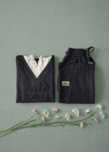 Füme Kız Çocuk Eşofman Takımı - Görsel 2