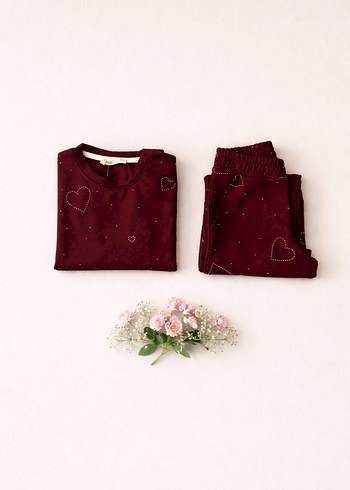 Bordo Kız Eşofman Takımı - Görsel 2