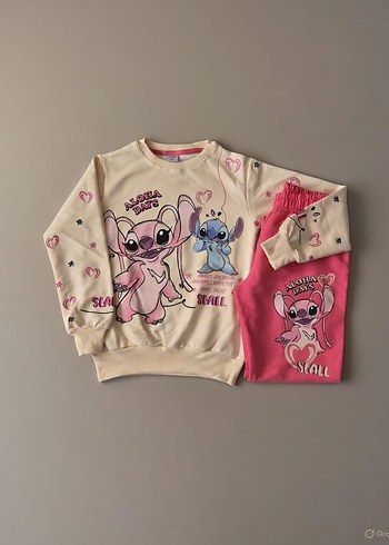 Kız Çocuk Pembe Rahat Kesim Eşofman - Görsel 3