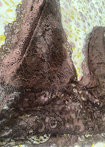 Bordo Dantel Bohem Bralet - Görsel 5