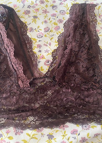 Bordo Dantel Bohem Bralet - Görsel 6