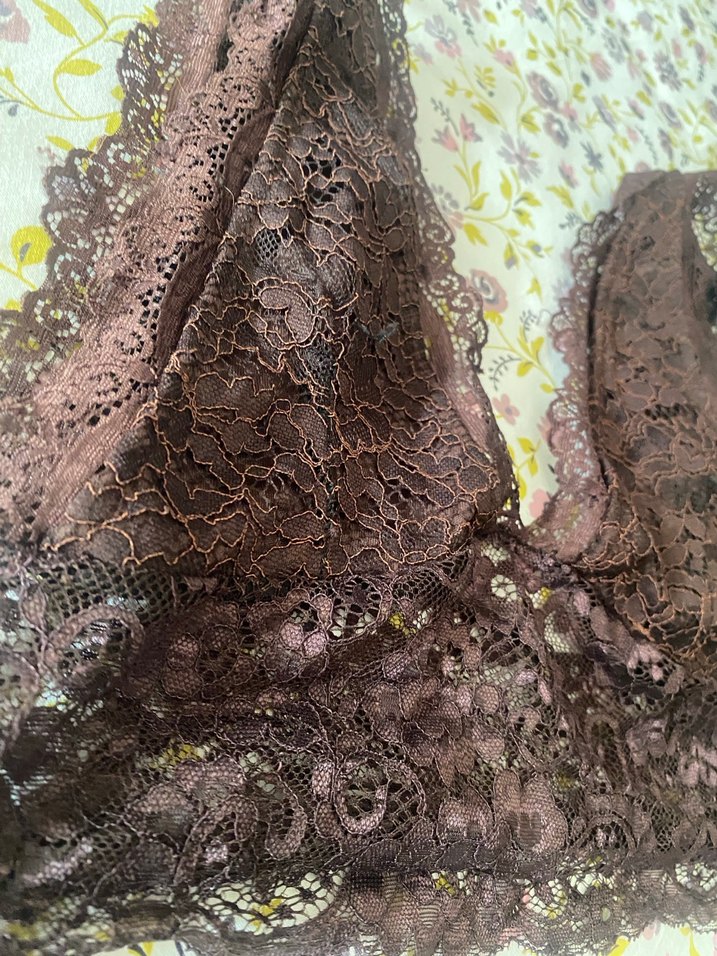 Bordo Dantel Bohem Bralet - Görsel 5