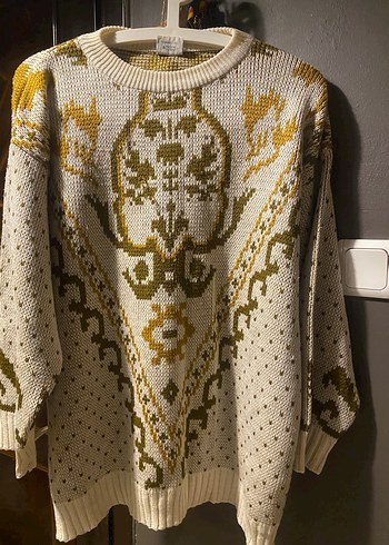 Bohem Desenli Örgü Kadın Kazak - Görsel 2