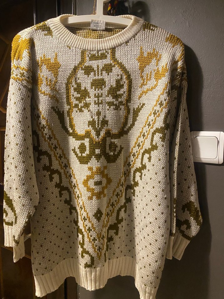 Bohem Desenli Örgü Kadın Kazak - Görsel 2