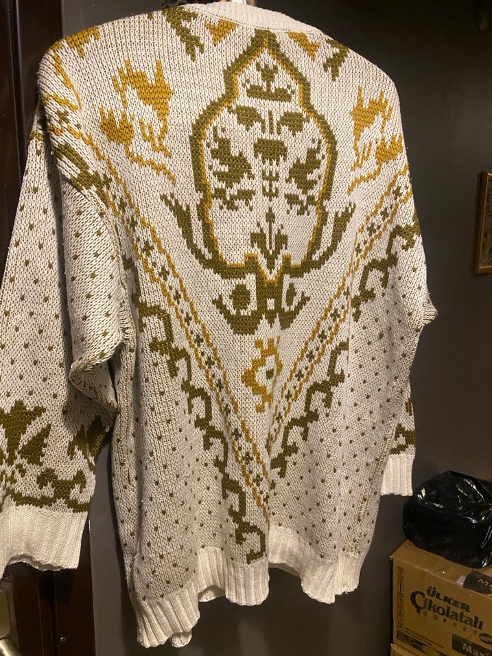 Bohem Desenli Örgü Kadın Kazak - Görsel 4