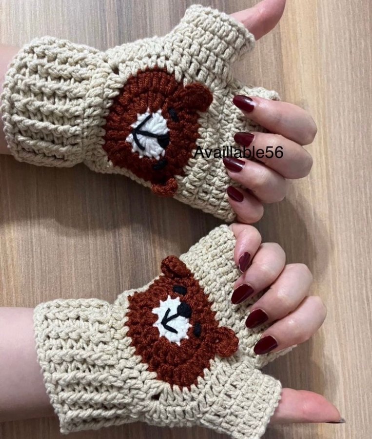 Bohem Tarz Örgü Kadın Eldiveni - Görsel 5