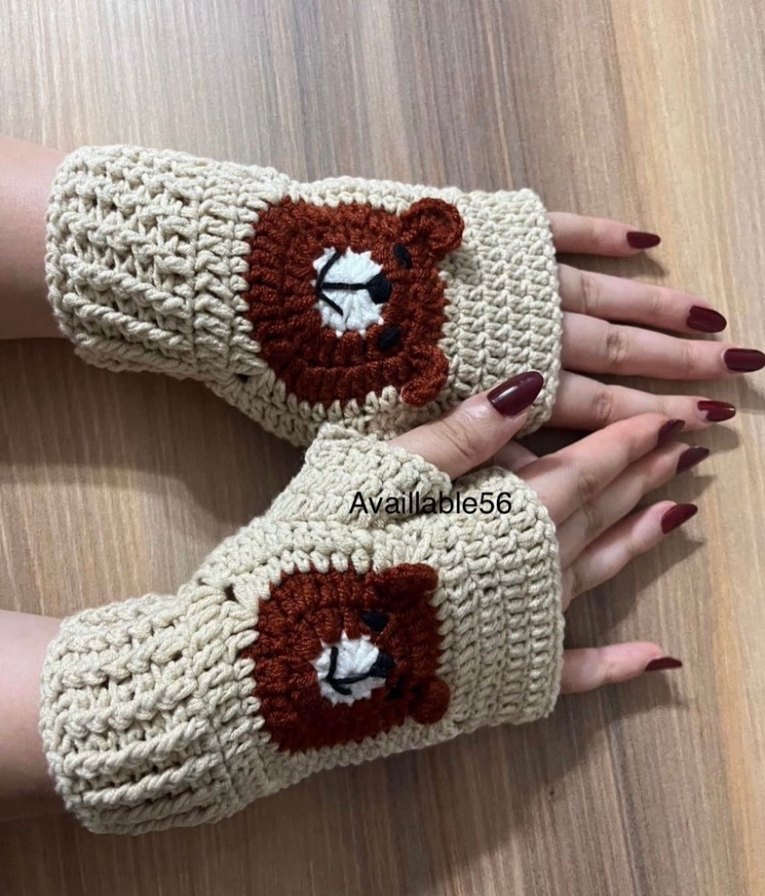 Bohem Tarz Örgü Kadın Eldiveni - Görsel 2