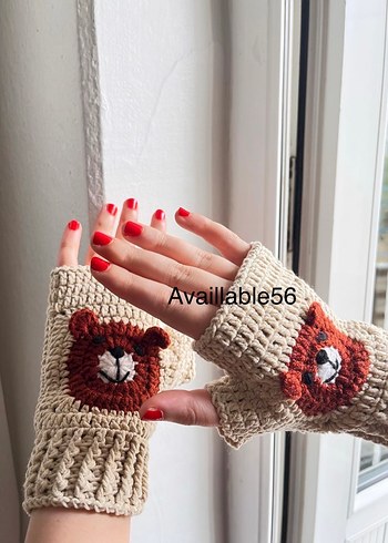 Bohem Renkli Örgü Kadın Eldiveni - Görsel 2