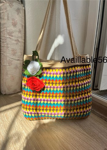 Renkli Örgü Bohem Kadın Çanta - Görsel 3
