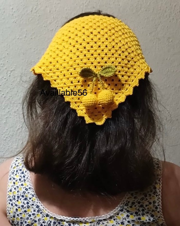 Sarı Dantel Detaylı Örgü Saç Bandı - Görsel 3