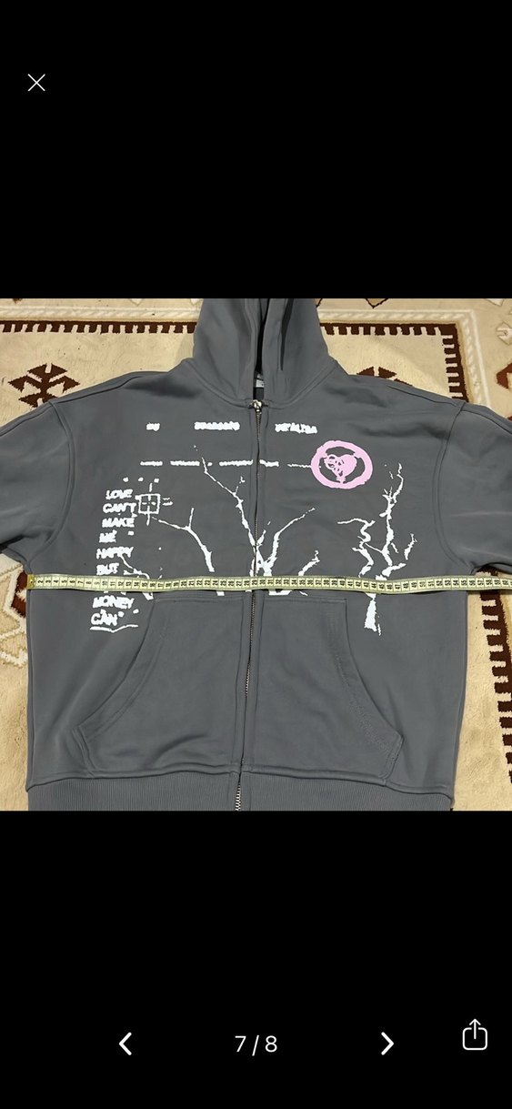 Kadın Gri Baskılı Fermuarlı Sweatshirt - Görsel 2