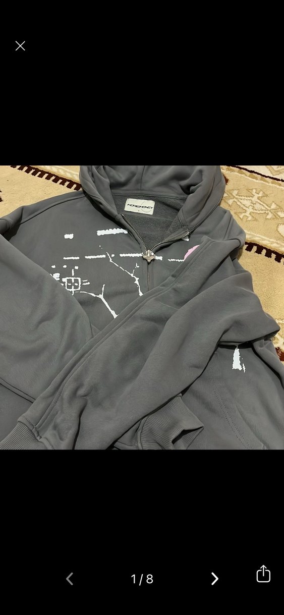 Kadın Gri Baskılı Fermuarlı Sweatshirt - Görsel 3