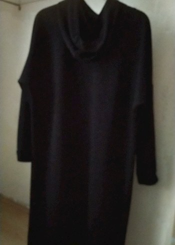 Siyah Çiçek Baskılı Uzun Kadın Elbisesi - Görsel 3