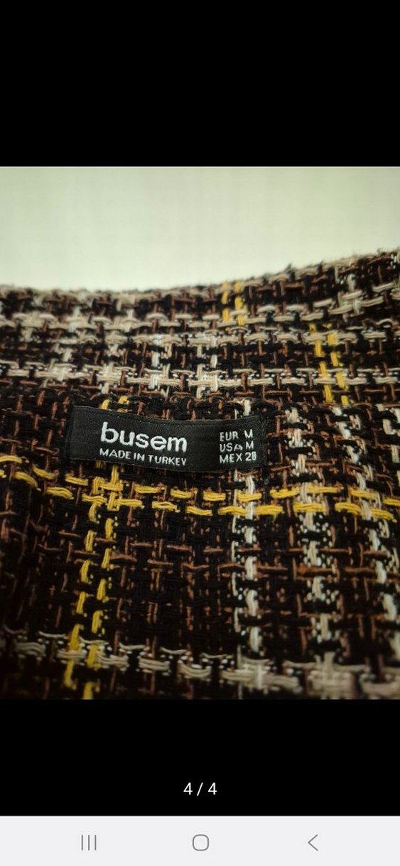 Düğmeli Kahverengi Ekose Kısa Yün Gömlek - Görsel 4