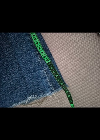 Düğmeli Mavi Kadın Denim Pantolon - Görsel 3