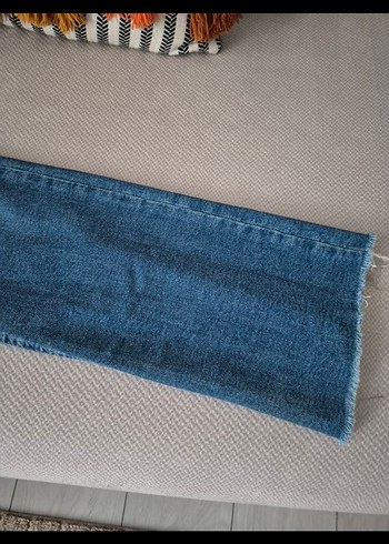 Düğmeli Mavi Kadın Denim Pantolon - Görsel 5