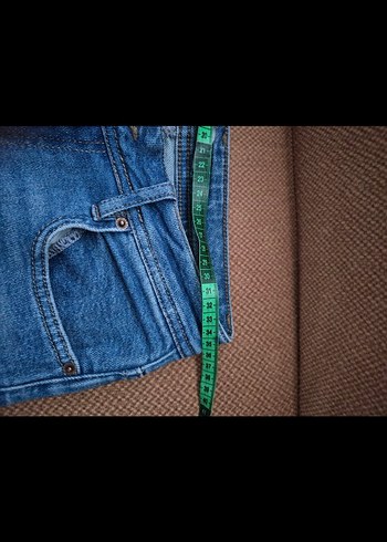 Düğmeli Mavi Kadın Denim Pantolon - Görsel 4