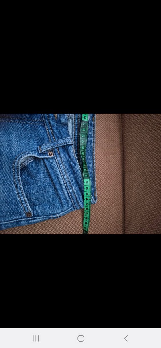 Düğmeli Mavi Kadın Denim Pantolon - Görsel 4