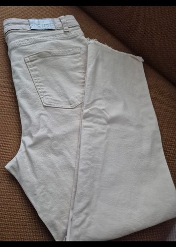 Bej Kadın Pamuk Kumaş Pantolon - Görsel 2