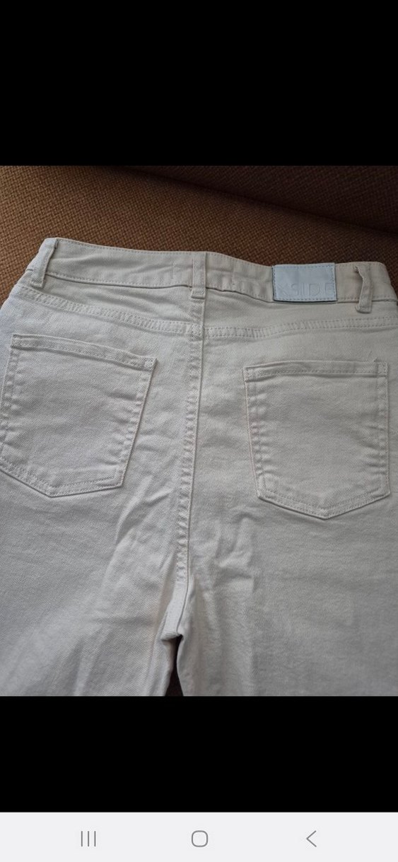 Bej Kadın Pamuk Kumaş Pantolon - Görsel 3