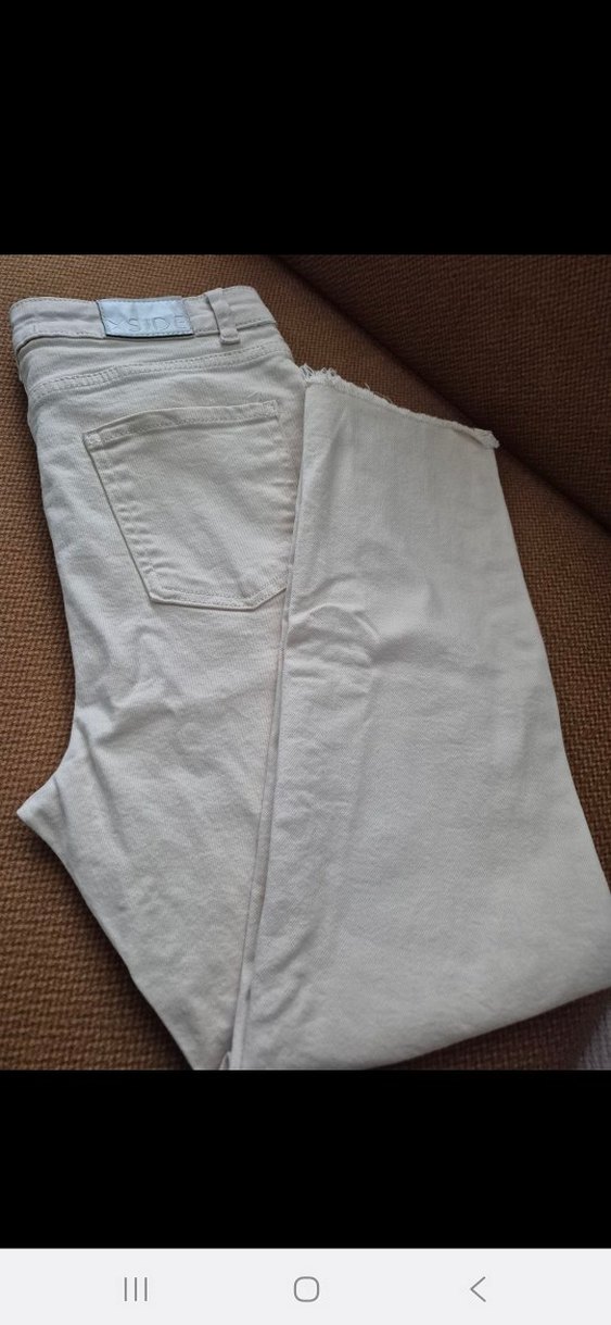 Bej Kadın Pamuk Kumaş Pantolon - Görsel 2