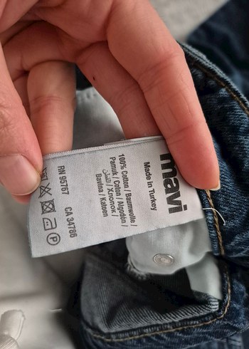 Kadın Lacivert Geniş Kesim Midi Kot Pantolon sıfır ürün - Görsel 7