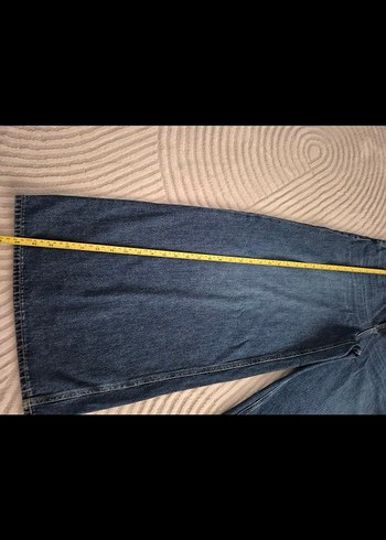 Kadın Lacivert Geniş Kesim Midi Kot Pantolon sıfır ürün - Görsel 5