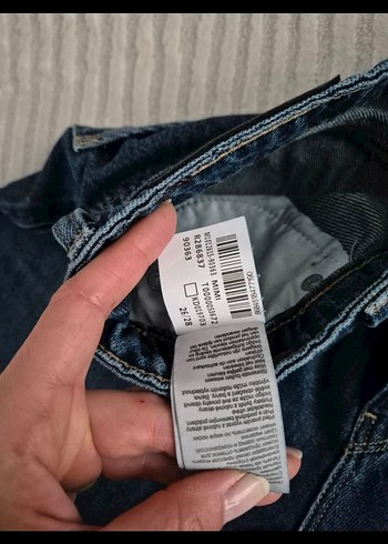 Kadın Lacivert Geniş Kesim Midi Kot Pantolon sıfır ürün - Görsel 6