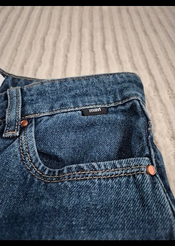 Kadın Lacivert Geniş Kesim Midi Kot Pantolon sıfır ürün - Görsel 4